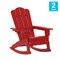 Flash Furniture Red Adirondack Rocking Chairs with Cupholder, 2PK 2-LE-HMP-1044-31-RD-GG - alternate 7